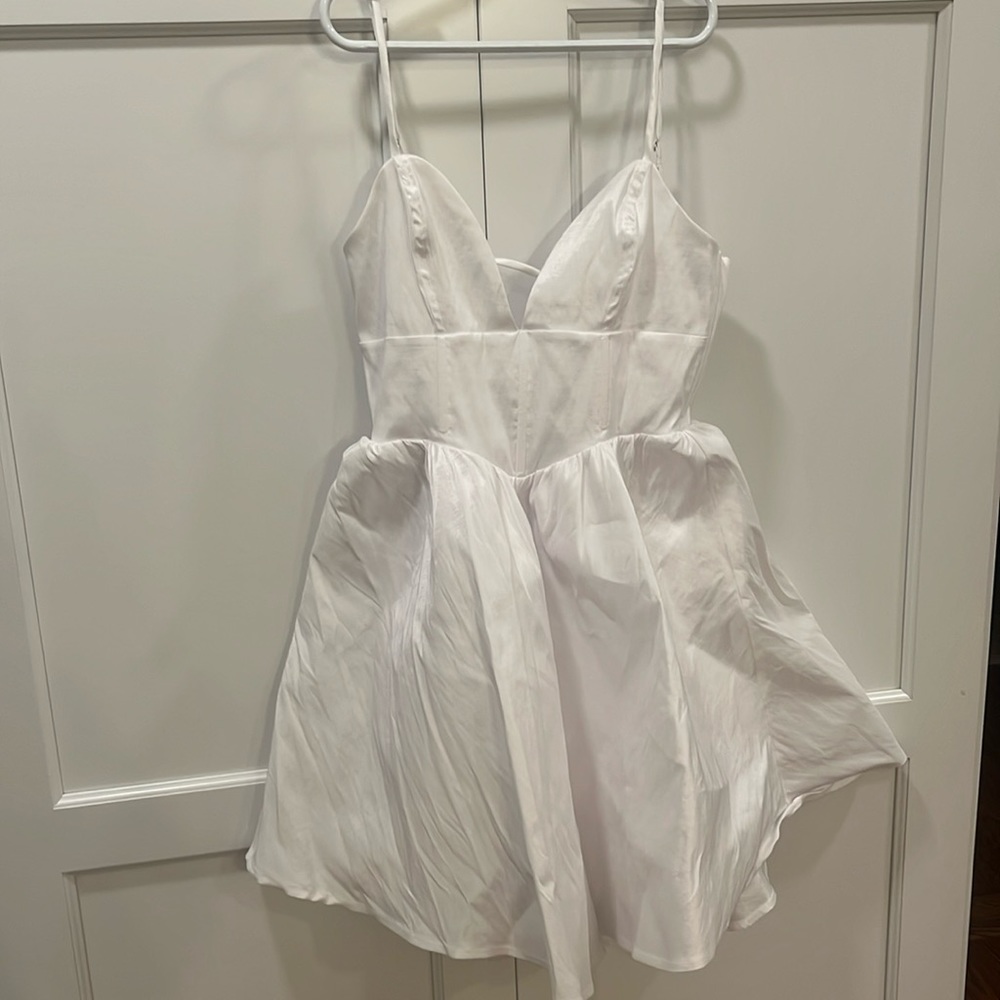 Lucy in the Sky Anika Corset Fit & Flare Dress in White size Small. Never worn.